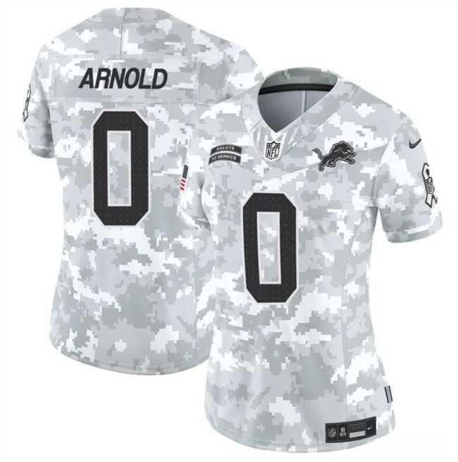 Women's Detroit Lions #0 Terrion Arnold 2024 F.U.S.E Arctic Camo Salute To Service Limited Stitched Jersey Dzhi