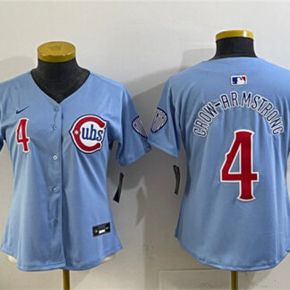 Youth Chicago Cubs #4 Pete Crow-Armstrong Blue 2024-25 2nd Alternate Limited Stitched Baseball Jersey
