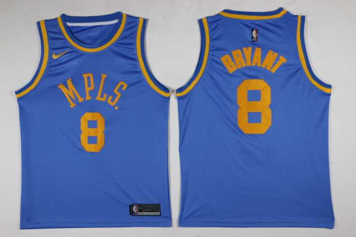 Los Angeles Lakers #8 Kobe Bryant Blue MPLS. Throwback Swingman Stitched NBA Jersey