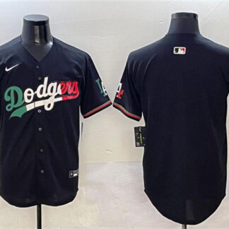 Men's Los Angeles Dodgers Blank Black Mexico Flag Limited Stitched Baseball Jersey