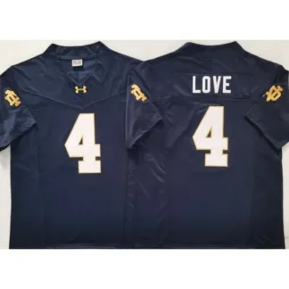 Youth Notre Dame Fighting Irish #4 Jeremiyah Love Navy Stitched Jersey UF2F
