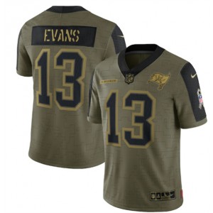 Nike Tampa Bay Buccaneers 13 Mike Evans 2021 Olive Salute To Service Limited Jersey Dyin
