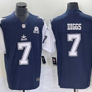 ultra‑ Men's Dallas Cowboys #7 Trevon Diggs Navy Blue FUSE Vapor Thanksgiving 1960 Patch Limited Stitched Jersey ‑uniform