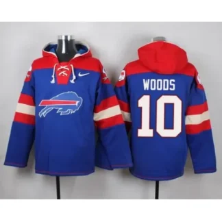 Bills #10 Robert Woods Royal Blue Player Pullover NFL Hoodie