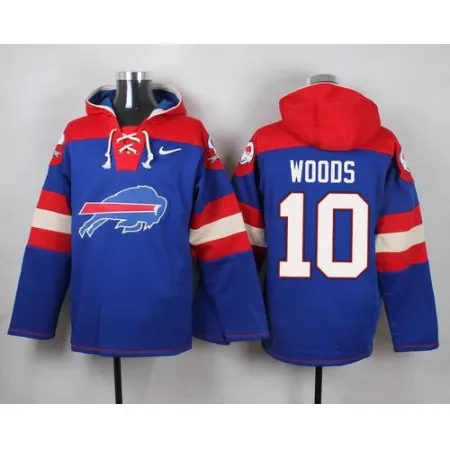 Bills #10 Robert Woods Royal Blue Player Pullover NFL Hoodie