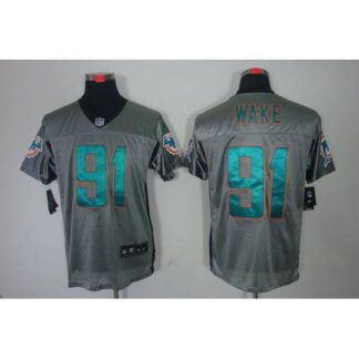 Nike Miami Dolphins #91 Cameron Wake Grey Shadow Men’s Stitched NFL Elite Jersey