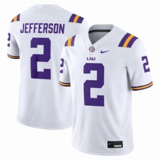Justin Jefferson LSU Tigers Nike White Football Game Jersey