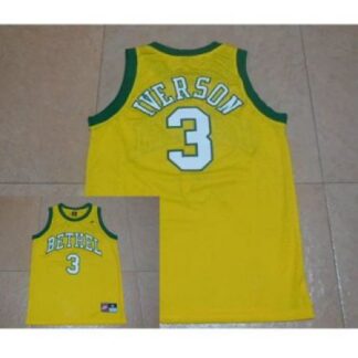 Mens Bethel High School #3 Allen Iverson Yellow Stitched NBA Jersey