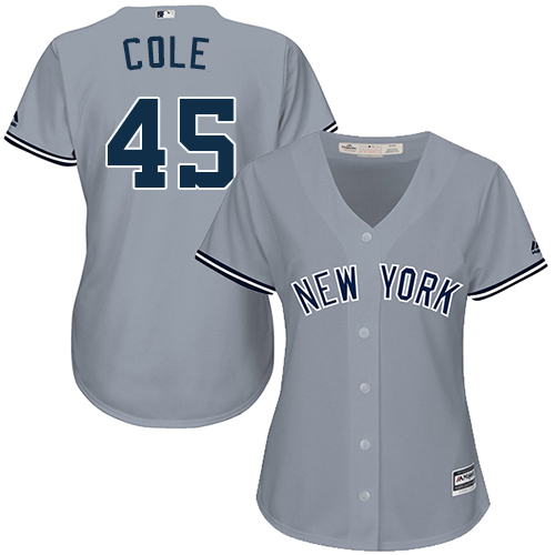 New York Yankees #45 Gerrit Cole Grey Road Women’s Stitched MLB Jersey