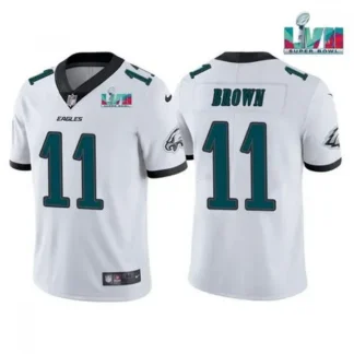Men's Philadelphia Eagles #11 A.J. Brown White Super Bowl LVII Patch Vapor Untouchable Limited Stitched Jersey VNNK