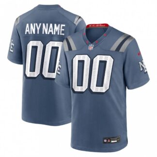 New England Patriots Nike 2025 Rivalries Collection Custom Game Jersey - Storm Blue