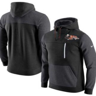 Men's Cincinnati Bengals Nike AV15 Fleece Pullover Hoodie Black Charcoal FengYun
