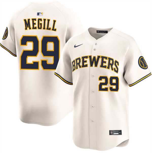 Men's Milwaukee Brewers #29 Trevor Megill Cream 2025 Limited Stitched Jersey Dzhi
