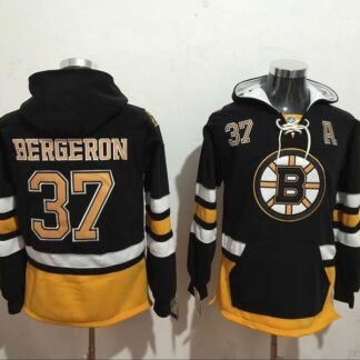 Boston Bruins #37 Patrice Bergeron Black All Stitched Hoodie Sweatshirt