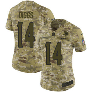 Nike Minnesota Vikings #14 Stefon Diggs Camo Women’s Stitched NFL Limited 2018 Salute to Service Jersey