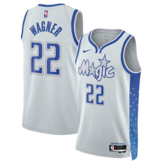Men's Orlando Magic #22 Franz Wagner Silver 2025 City Edition Stitched Basketball Jersey