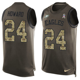 Nike Philadelphia Eagles #24 Jordan Howard Green Men’s Stitched NFL Limited Salute To Service Tank Top Jersey