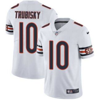 Nike Chicago Bears #10 Mitchell Trubisky White NFL Vapor Untouchable Limited Jersey