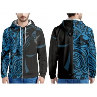 Men's Carolina Panthers Black/Blue Pullover Hoodie N53Q