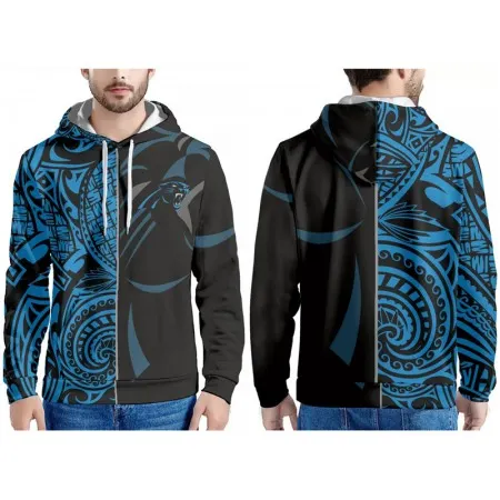 Men's Carolina Panthers Black/Blue Pullover Hoodie N53Q