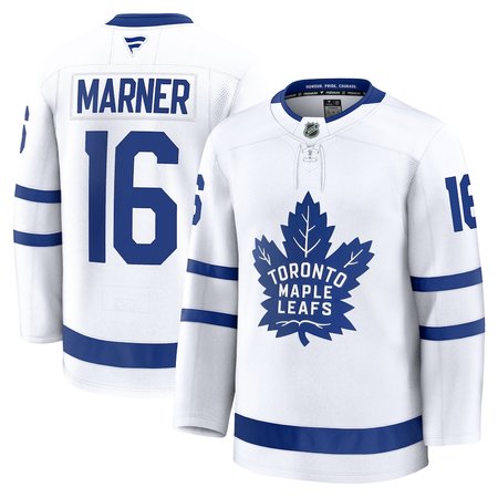 Men's Toronto Maple Leafs #16 Mitch Marner White Away Premium Player Jersey