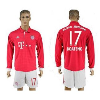 Bayern Munchen #17 Boateng Home Long Sleeves Soccer Club Jersey