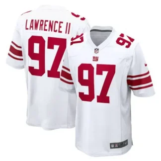 Youth New York Giants #97 Dexter Lawrence II White Game Player Jersey