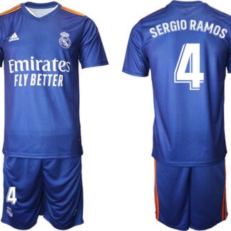 Men 2021-2022 Club Real Madrid away blue 4 Adidas Soccer Jersey