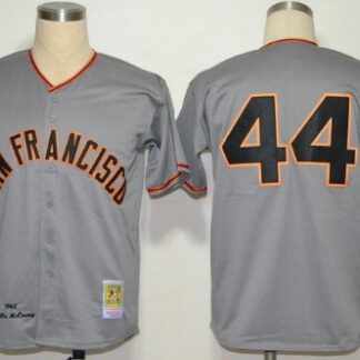 San Francisco Giants #44 Willie McCovey 1962 Gray Wool Throwback Jersey