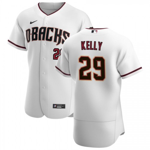 Arizona Diamondbacks #29 Merrill Kelly Men’s Nike White Crimson Authentic Home Team MLB Jersey