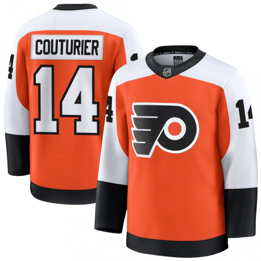 Men's Philadelphia Flyers Sean Couturier Orange Home Premium Jersey