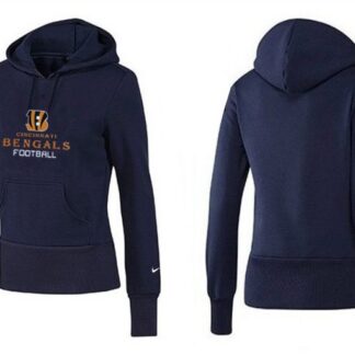 Nike Cincinnati Bengals Team Logo D.Blue Women Pullover Hoodies (3)