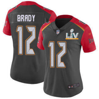 Nike Tampa Bay Buccaneers #12 Tom Brady Gray Women’s Super Bowl LV Bound Stitched NFL Limited Inverted Legend Jersey