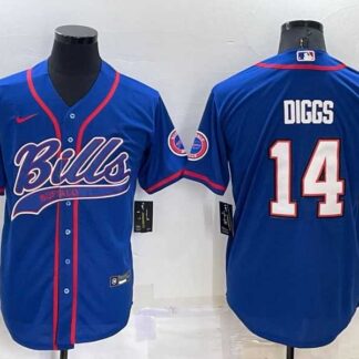 Buffalo Bills 14 Stefon Diggs Blue Men's Stitched Cool Base Nike Baseball Jersey
