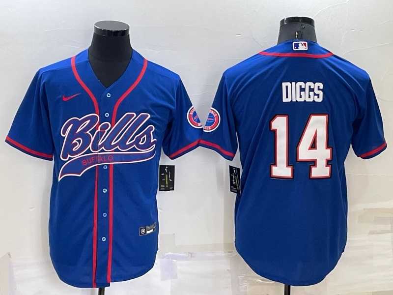 Buffalo Bills 14 Stefon Diggs Blue Men's Stitched Cool Base Nike Baseball Jersey