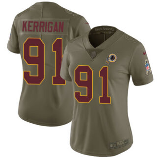 Nike Washington Football Team #91 Ryan Kerrigan Olive Women’s Stitched NFL Limited 2017 Salute to Service Jersey