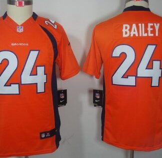 Nike Denver Broncos #24 Champ Bailey Orange Limited Kids Jersey
