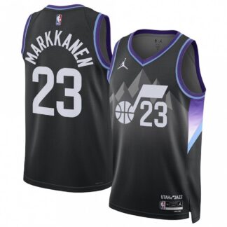 Lauri Markkanen Utah Jazz Jordan Brand Unisex 2024/25 Black Swingman Jersey - Statement Edition