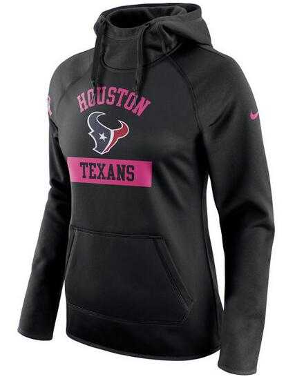 Women's Houston Texans Nike Breast Cancer Awareness Circuit Performance Pullover Hoodie - Black FengYun