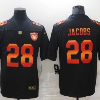 Nike Raiders 28 Josh Jacobs Black Colorful Fashion Limited Jersey