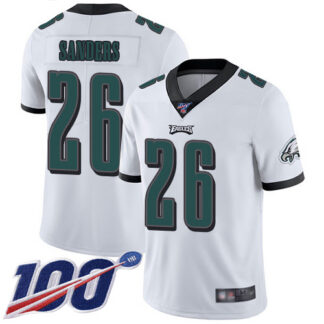 Nike Philadelphia Eagles #26 Miles Sanders White Men’s Stitched NFL 100th Season Vapor Limited Jersey