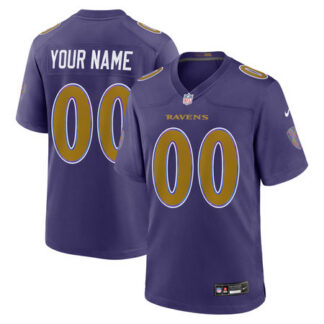Men's Baltimore Ravens Nike Purple Alternate Game Custom Jersey