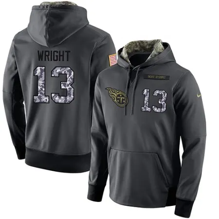 NFL Men's Tennessee Titans #13 Kendall Wright Stitched Black Anthracite Salute to Service Player Performance Hoodie