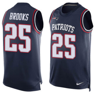 Nike New England Patriots #25 Terrence Brooks Navy Blue Team Color Men’s Stitched NFL Limited Tank Top Jersey