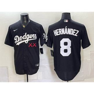 Youth Los Angeles Dodgers x KAWS #8 Enrique Hernandez Black Vapor Premier Limited Baseball Jersey