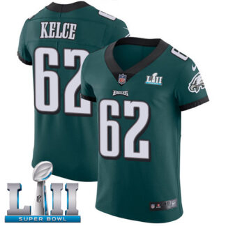 Nike Philadelphia Eagles #62 Jason Kelce Midnight Green Team Color Super Bowl LII Men’s Stitched NFL Vapor Untoucha...