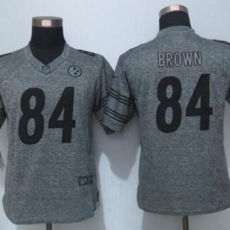 Women's Pittsburgh Steelers #84 Antonio Brown Gray Gridiron Nike NFL Limited Jersey