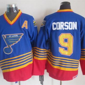 St. Louis Blues #9 Shayne Corson 1995 Blue Throwback CCM Jerseys
