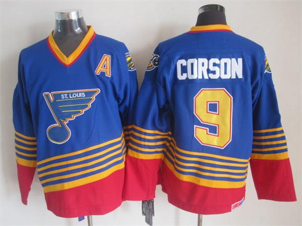 St. Louis Blues #9 Shayne Corson 1995 Blue Throwback CCM Jerseys