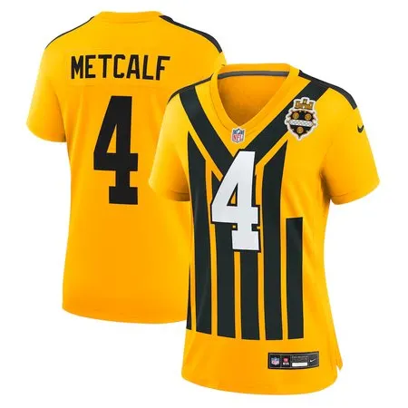 Women's Pittsburgh Steelers #4 DK Metcalf Gold Alternate 1933 Throwback Game Jersey